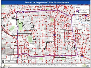Credit: Cheryl Grills Prevalence of Liquor stores in South Los Angeles, where many Latino families live. 