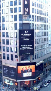 A photo of Mao and other advocates appeared in New York's Times Square in conjunction with a D.C.-based press conference on educational achievement for students in foster care (2011).