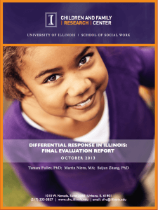 Credit: Children and Family Research Center, University of Illinois School of Social Work The cover of the Illinois evaluation, which was dated October 2013, but not made public until 2014.