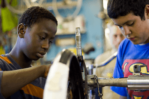Waterside Workshops teaches local kids to fix their bikes.