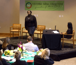 Sade Daniels performs at a fundraiser for Fostering Media Connections in 2014. Photo credit: Terra Merchant