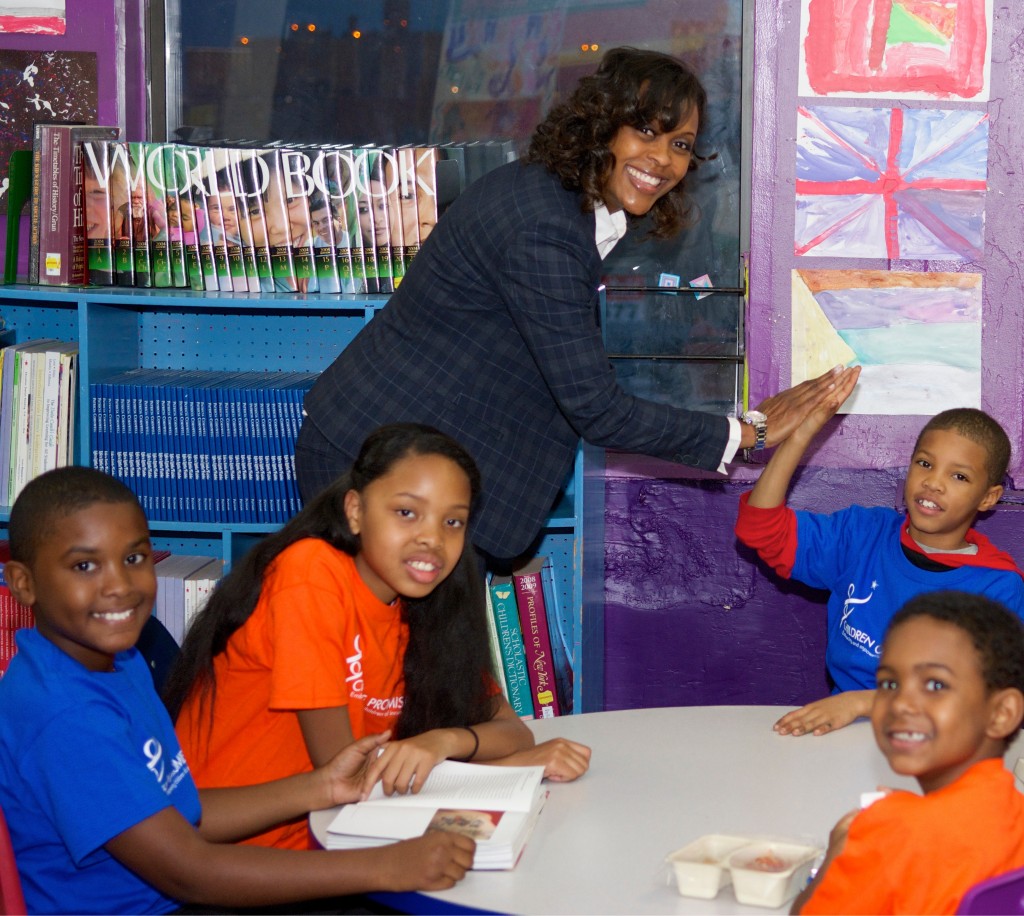 Sharon Content, founding executive director and president, Children of Promise, NYC with program participants. Photo credit: Rodnny B of Rodnny B. Photography.