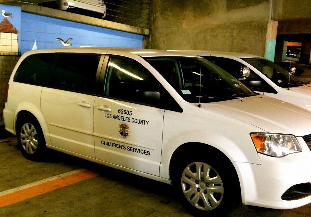 Credit: L.A. County DCFS One of DCFS' 31 vans sits waiting at the Children's Court in Monterey Park. 