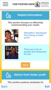A screenshot of the For Kids section of the app. 