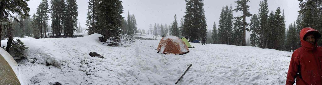 Antwan, far right, had never seen snow before. In the early morning of June 18, he had experienced near white out conditions on one of California's highest peaks. 