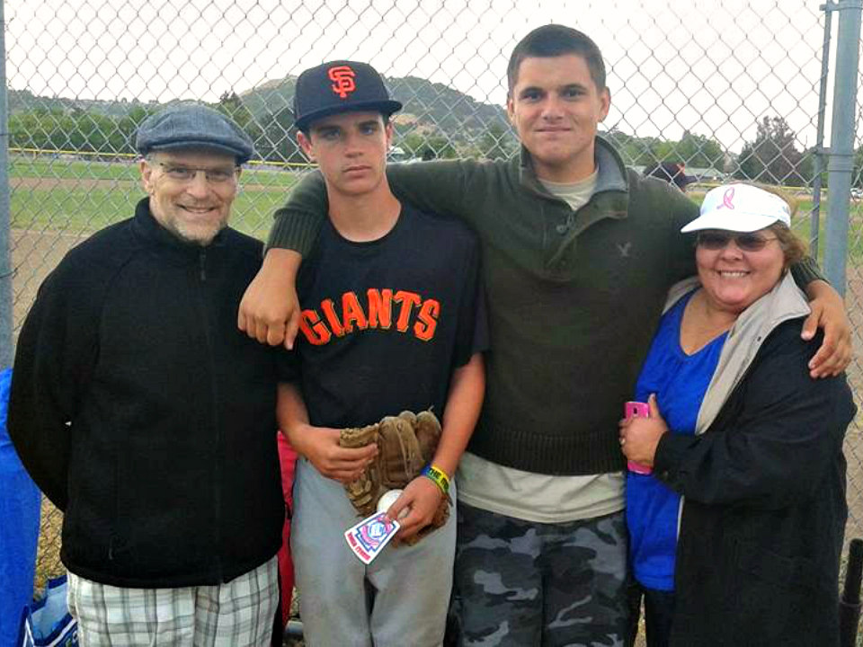 Brodie Lytle, second from right, with one of his siblings.