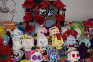 An alter in progress for the Noche de Altares celebration in Santa Ana, Calif. Photo: Jeremy Loudenback