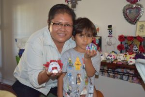 Angel Lee Woolsey and her son made sugar skulls for Photo: Jeremy Loudenback