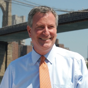 New York City Mayor Bill De Blasio, whose city could lose funding for program serving juvenile offenders.