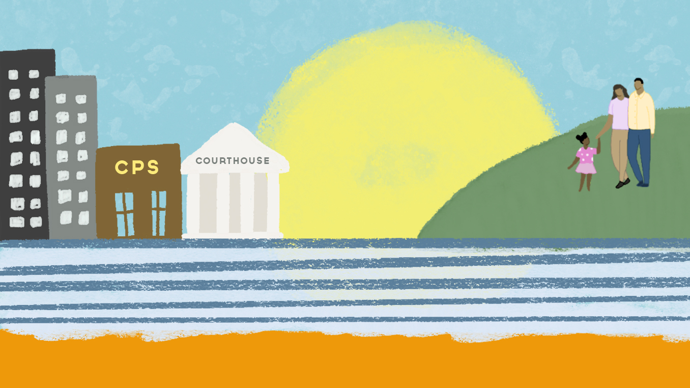 drawing by Christine Ongjoco Child welfare scene