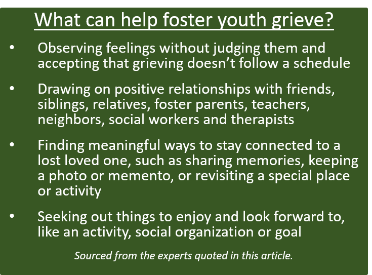 coping grief grieving foster youth loss