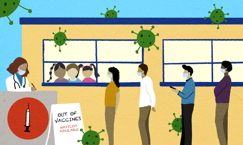 vaccine waiting line