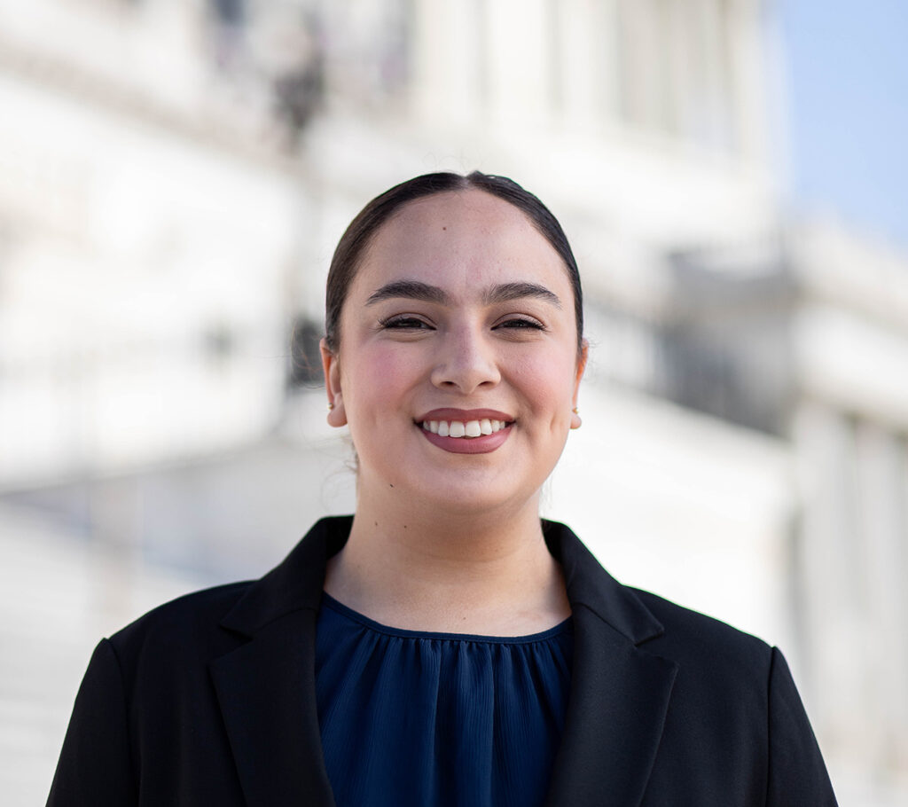 Photo of Jessica Herrera Twitchell, congressional intern advocating for expanded post-18 support for foster youth.