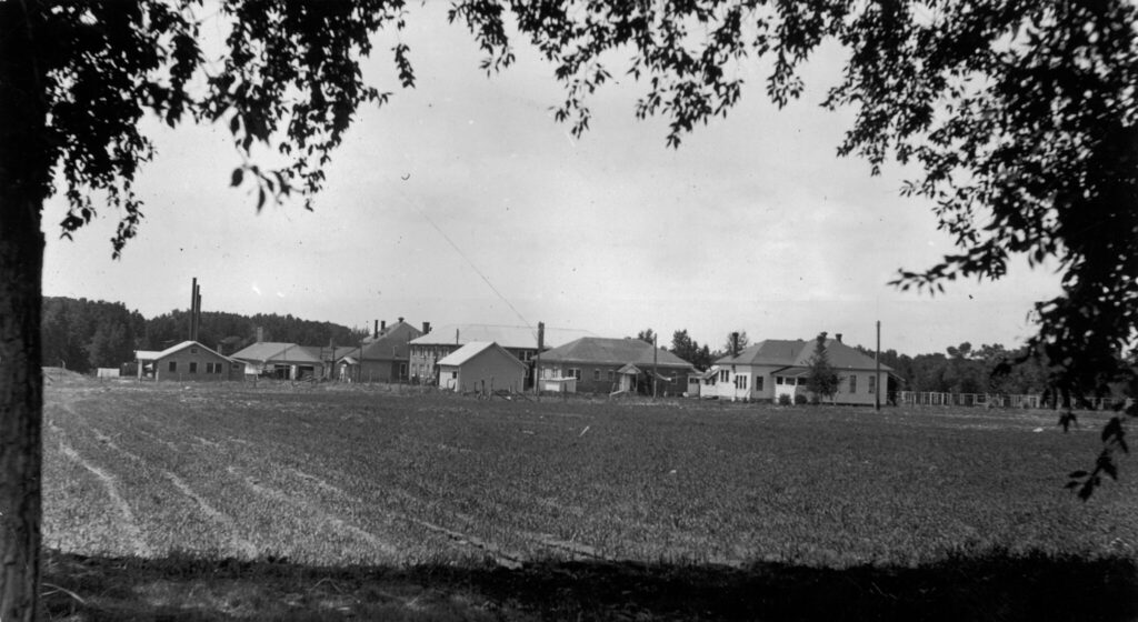 A circa 1950 black and white photo of Fort Lewis boarding school
